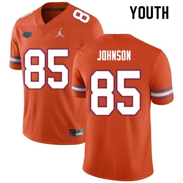 NCAA Florida Gators Kevin Johnson Youth #85 Nike Orange Stitched Authentic College Football Jersey FOS4364VE